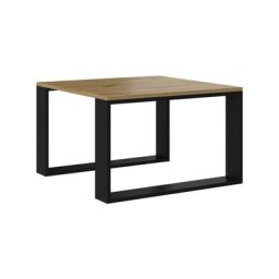Alada - Table basse carrée style industriel - 67x67x40 cm - Table à café Chêne artisan&Noir - Chêne