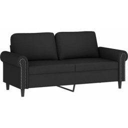 Canapé à 2 places Noir 140 cm Velours Vidaxl Noir