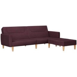Vidaxl - Canapé-lit à 2 places avec repose-pied Violet Tissu Violet