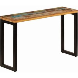 Table console 120x35x76 cm Bois de récupération solide et acier Vidaxl n/a