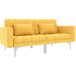 Vidaxl - Canapé-lit Jaune Tissu Jaune