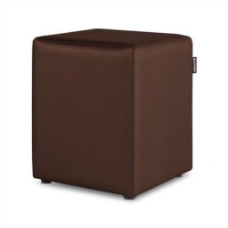 Pouf Cube Similicuir Marron pack 2 unités Marron - Marron