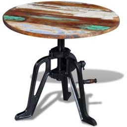 Vidaxl - Table auxiliaire Bois de récupération massif Fonte 60x(42-63)cm n/a
