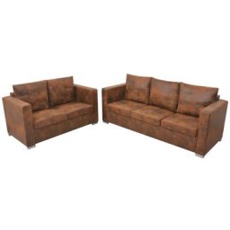 Vidaxl - Ensemble de canapés 2 pcs Cuir daim artificiel n/a