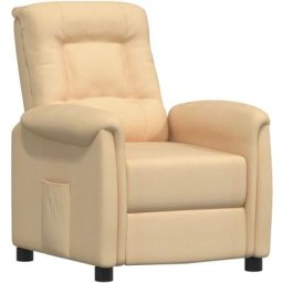Fauteuil releveur inclinable Crème Tissu microfibre Vidaxl Crème