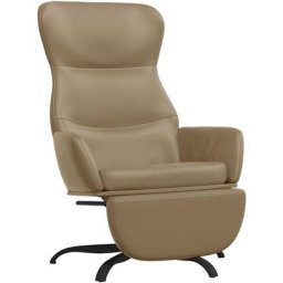 Chaise de relaxation avec repose-pied Cappuccino Similicuir vidaXL - Cappuccino