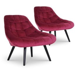 Lot de 2 fauteuils Danios Velours Rouge - Rouge
