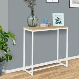 Idmarket - Console detroit design industriel bois et métal blanc - Blanc