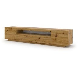 Ac-déco - Meuble tv Aura avec 3 portes - Beige - l 200 x p 37 x h 36-42 cm - Livraison gratuite