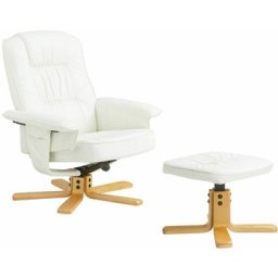 Fauteuil de relaxation charly avec repose-pieds pouf siège pivotant dossier inclinable assise