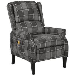 Vidaxl - Fauteuil de massage inclinable Gris Tissu Gris
