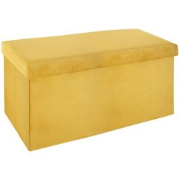 Atmosphera - Pouf pliant moutarde 2 places Tess créateur d'intérieur - Jaune