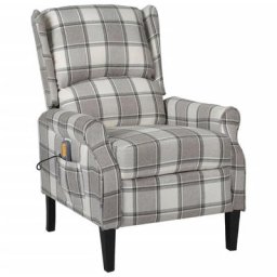 Fauteuil de massage inclinable Gris Tissu Vidaxl Gris clair