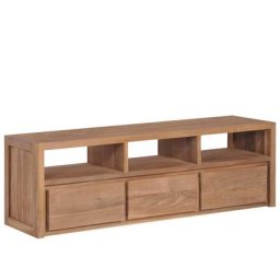 Vidaxl - Meuble tv Bois massif de teck et finition naturelle 120x30x40cm Brun