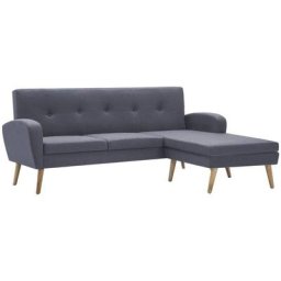 Canapé d'angle Revêtement en tissu 186x136x79 cm Gris clair vidaXL - Light grey