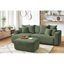 Canapé d'angle convertible Bobochic Canapé d'angle réversible convertible coffre envy velours
