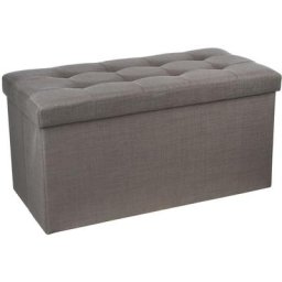 Pouf pliable Lysandre - l 76 x l 38 x h 38 cm - Taupe - Livraison gratuite - Taupe