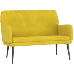 Banc Jaune 108x79x79 cm Velours vidaXL - Jaune