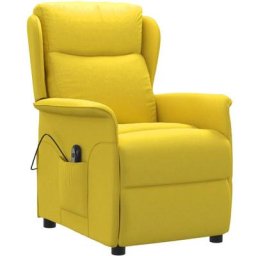 Fauteuil inclinable électrique Jaune clair Tissu Vidaxl Jaune clair