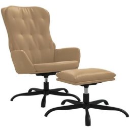 Chaise de relaxation avec repose-pied Cappuccino Similicuir Vidaxl Cappuccino