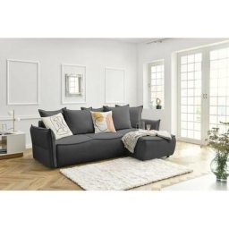 Canapé d'angle convertible Bobochic xs - Canapé d'angle convertible coffre leon Angle droit Gris
