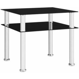 Vidaxl - Table d'appoint Noir 45x50x45 cm Verre trempé Noir