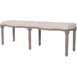 Vidaxl - Banc Lin Bois massif 150 x 40 x 48 cm Blanc crème Blanc crème