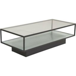 Table basse en verre et acier Maglehem - Noir