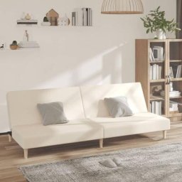 Kalisse - Sofa Divan convertible - Contemporain Canapé-lit à 2 places - Crème Tissu Pour Salon