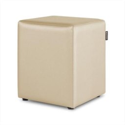 Pouf Cube Similicuir Écru pack 2 unités Écru - Écru