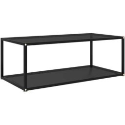 322898 Coffee Table Black 100x50x35 cm Tempered Glass Vidaxl Noir