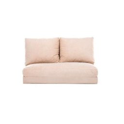 Pouf convertible 2 places Joude Velours Blanc crème - Crème