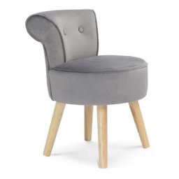 Fauteuil crapaud en velours gris - Gris