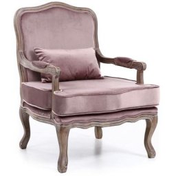 Fauteuil Mambo Velours Rose - Rose