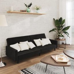 Kalisse - canapé convertible - Moderne Salon Canapé-lit à 2 places - Noir Velours,220x84,5x69 cm