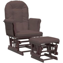 Chaise berçante avec repose-pied Marron Tissu Vidaxl Marron
