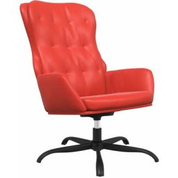 Chaise de relaxation Rouge Similicuir vidaXL - Red