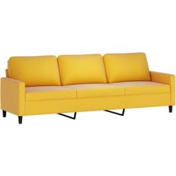 Canapé à 3 places Jaune 210 cm Velours Vidaxl Jaune