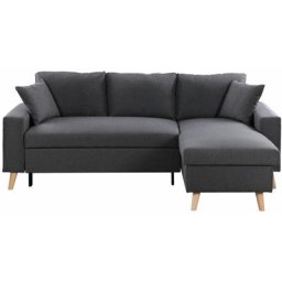 Canapé d'Angle maria scandinave Réversible et Convertible - Gris foncé - Gris foncé