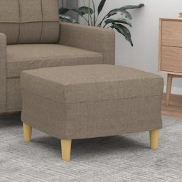 Repose-pied Tabouret Bas | Pouf Bout de Canapé Taupe 60x50x41 cm Tissu 80764