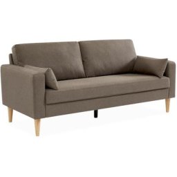 Alice's Garden - Canapé Bjorn - 3 places droit pieds bois. canapé scandinave Polyester Marron