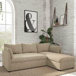 BUDWING Orlando - Canapé D'angle Réversible - Convertible Avec Coffre - Beige - 3 Places - Style