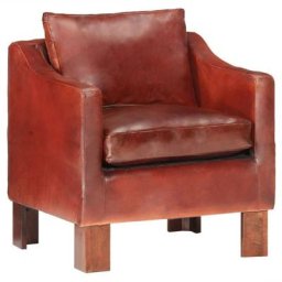Fauteuil Marron foncé Cuir véritable vidaXL - Marron foncé