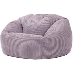 Icon - Pouf Classique en Velours Côtelé Kingston, Fauteuil Pouf pour Adultes, 85cm x 50cm, Violet
