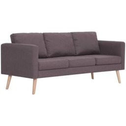 Vidaxl - Canapé à 3 places Tissu Taupe Taupe