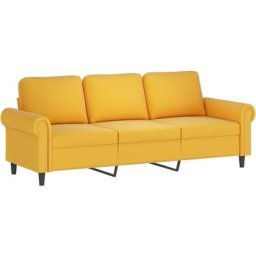 Canapé à 3 places Jaune 180 cm Velours Vidaxl Jaune