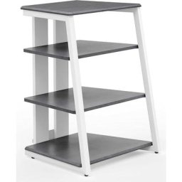 Meuble hifi à 4 Etagères en Bois et Acier Meuble Audio/Vidéo Capacité de Charge Max. 50KG Structure