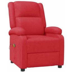 Fauteuil de massage inclinable Rouge Similicuir Vidaxl Rouge