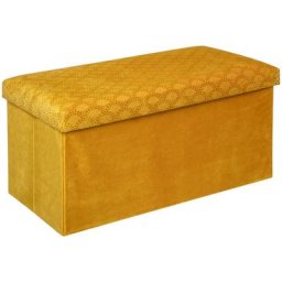 Pouf Pliable Double Velours Ocre Liam Atmosphera créateur d'intérieur - Ocre