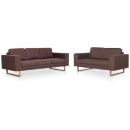 Vidaxl - Ensemble de canapé 2 pcs Tissu Marron Marron